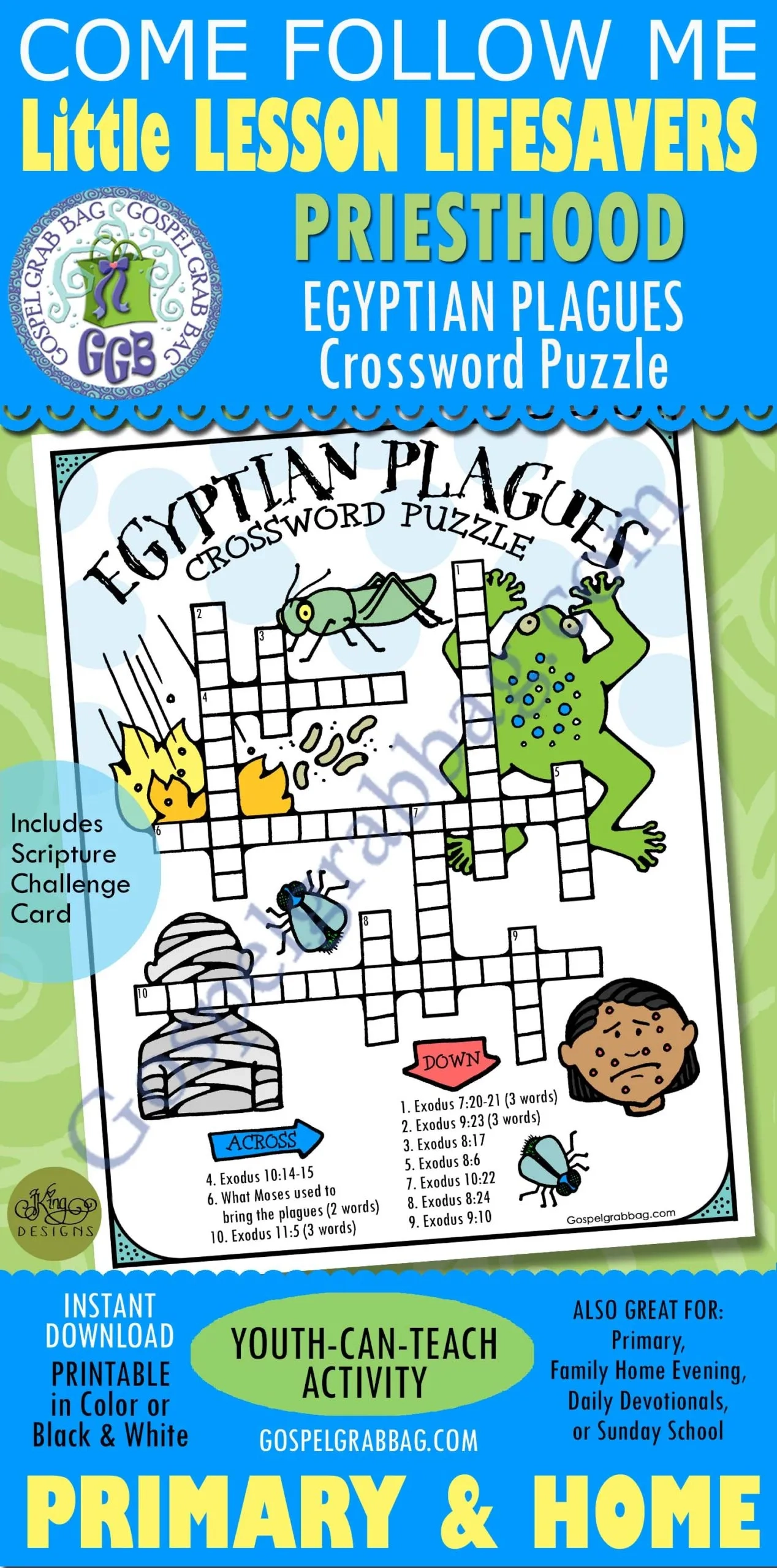 PRIESTHOOD Activity Egyptian Plagues Crossword Puzzle Moses Delivers The Israelites From Bondage Primary Lesson Helps Gospel Grab Bag PRIESTHOOD Activity Egyptian Plagues Crossword Puzzle Moses Delivers The Israelites From Bondage Primary Lesson Helps Gospel Grab Bag