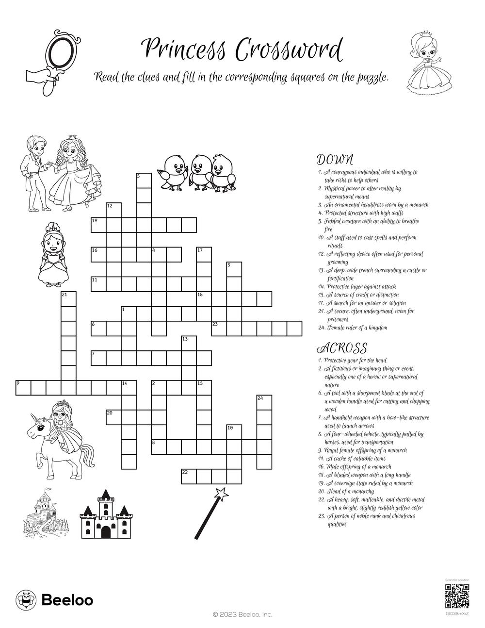Princess Crossword Beeloo Printable Crafts And Activities For Kids Princess Crossword Beeloo Printable Crafts And Activities For Kids