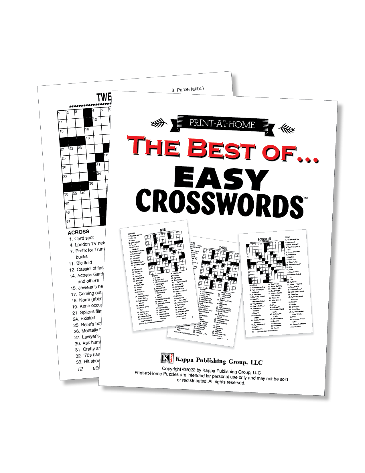 Print at Home Easy Crosswords Kappa Puzzles