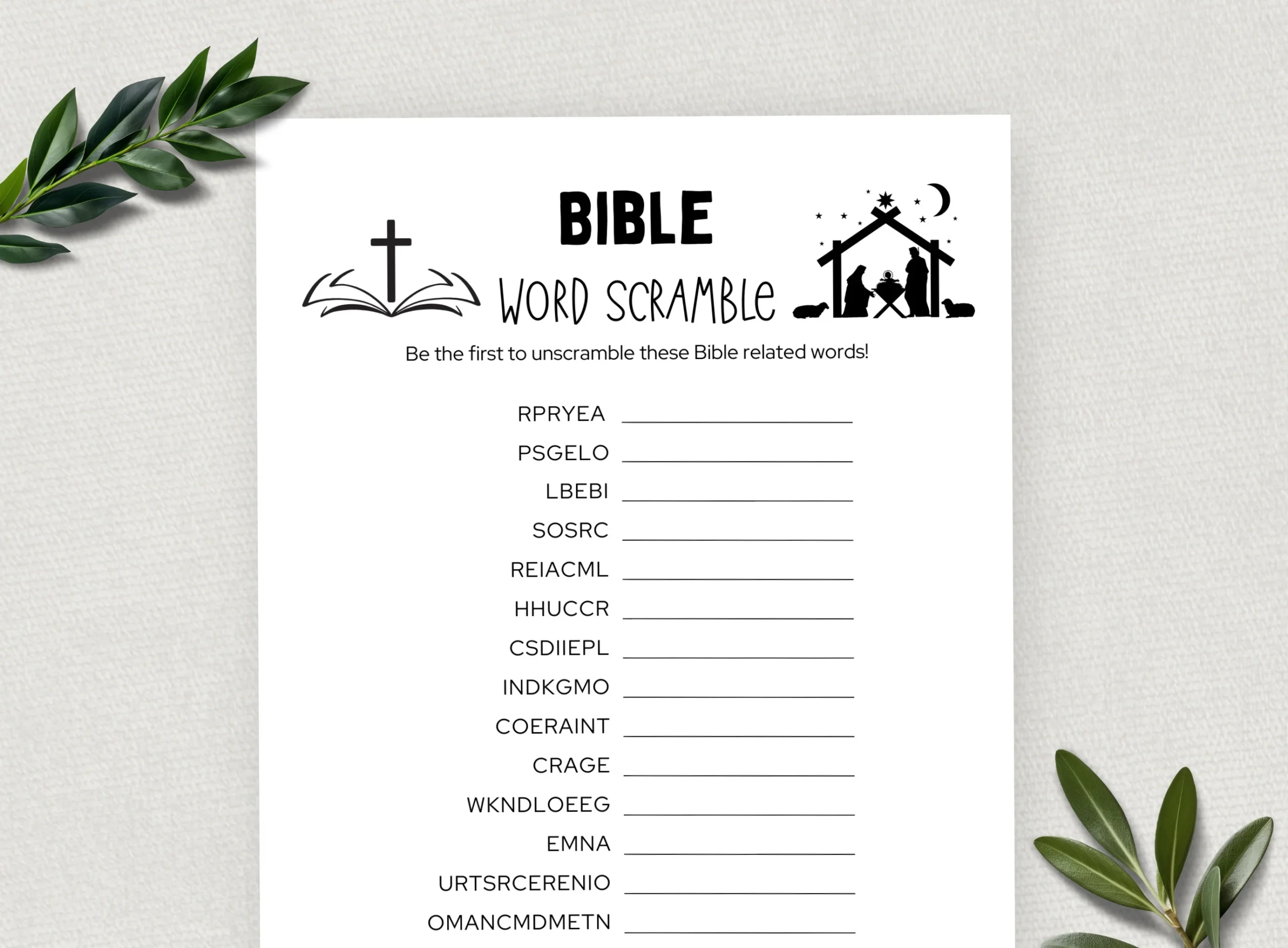 Printable Bible Word Scramble Bible Games Fun Christian Youth Group Game Sunday School Church Study Activity For Kids And Adults