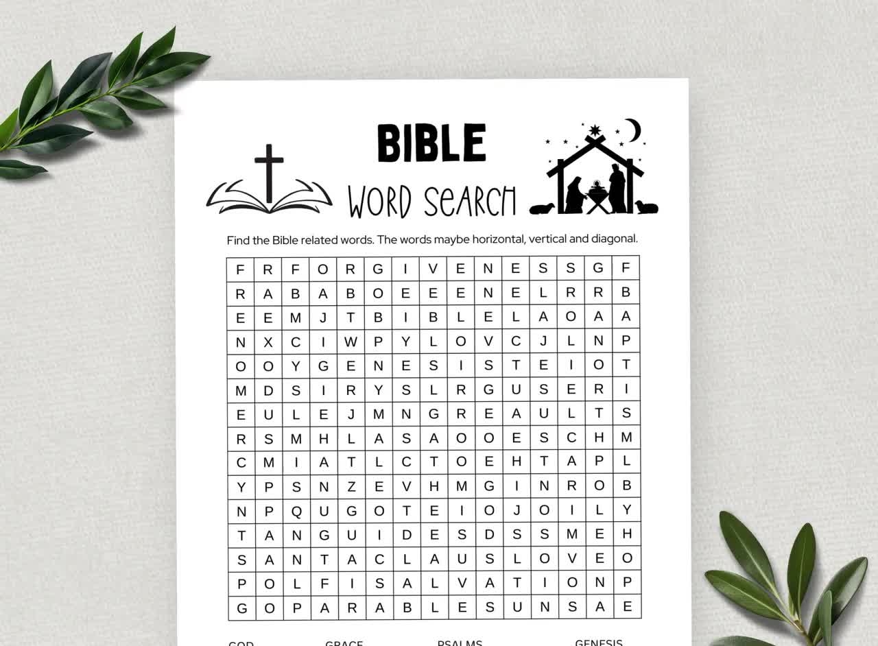 Printable Bible Word Search Word Search Game Fun Christian Youth Group Game Sunday School Church Study Activity For Kids And Adults Printable Bible Word Search Word Search Game Fun Christian Youth Group Game Sunday School Church Study Activity For Kids And Adults