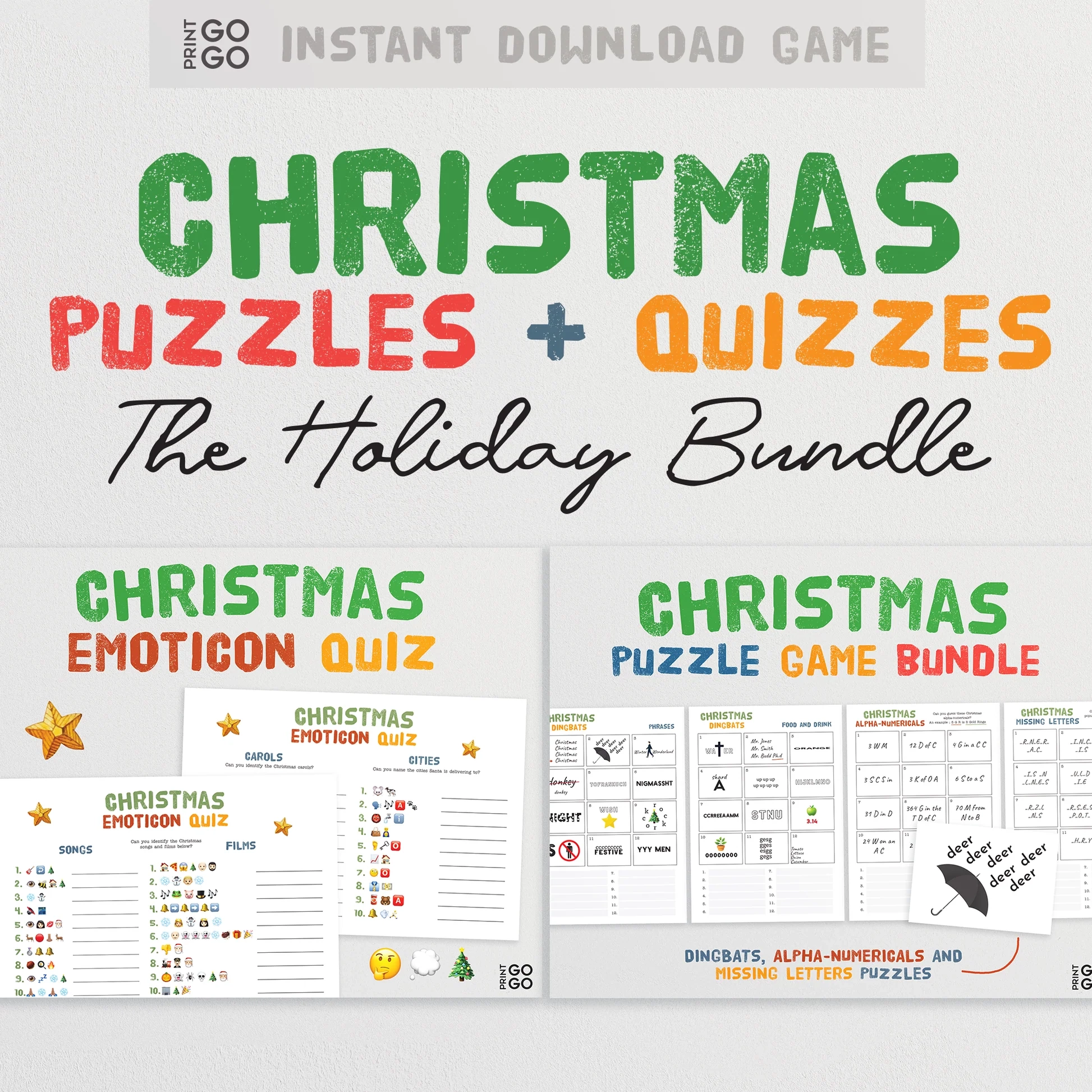 Printable Christmas Puzzles And Quizzes The Holiday Bundle Print GoGo Printable Christmas Puzzles And Quizzes The Holiday Bundle Print GoGo