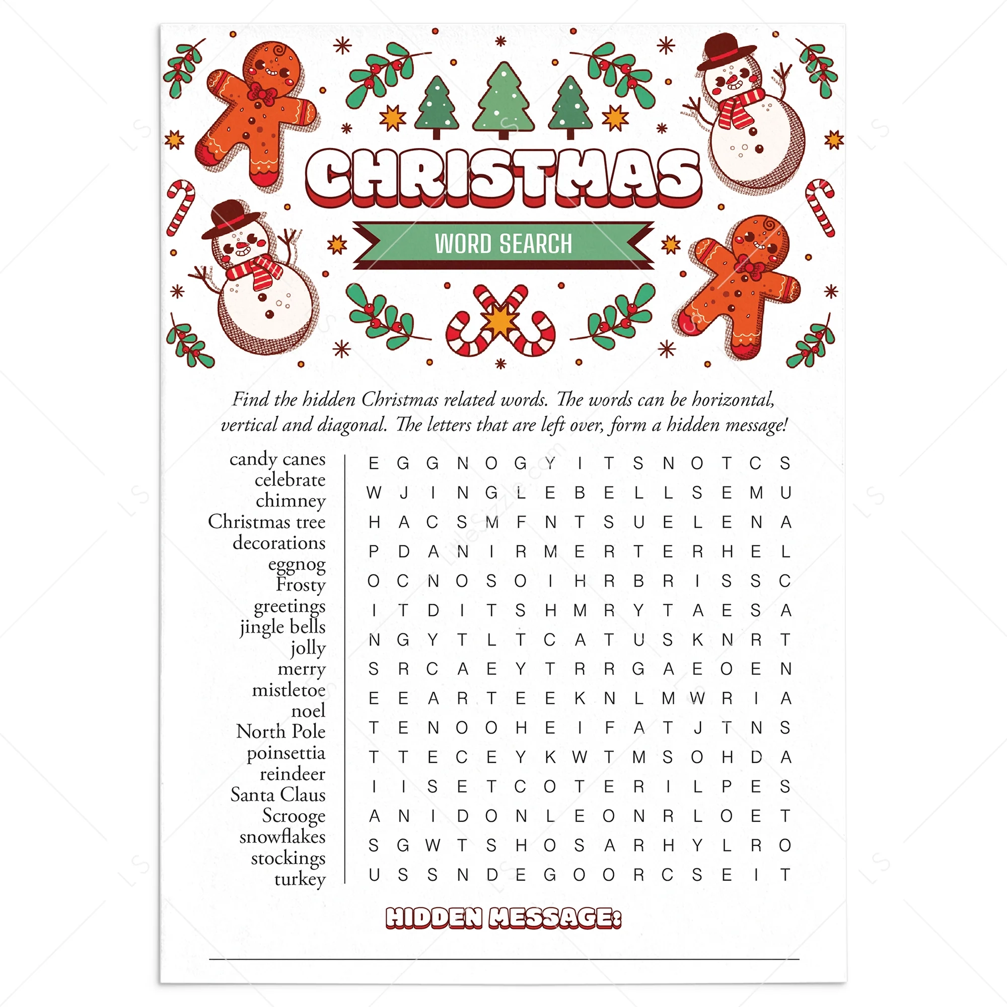 Printable Christmas Word Search With Answers LittleSizzle Printable Christmas Word Search With Answers LittleSizzle