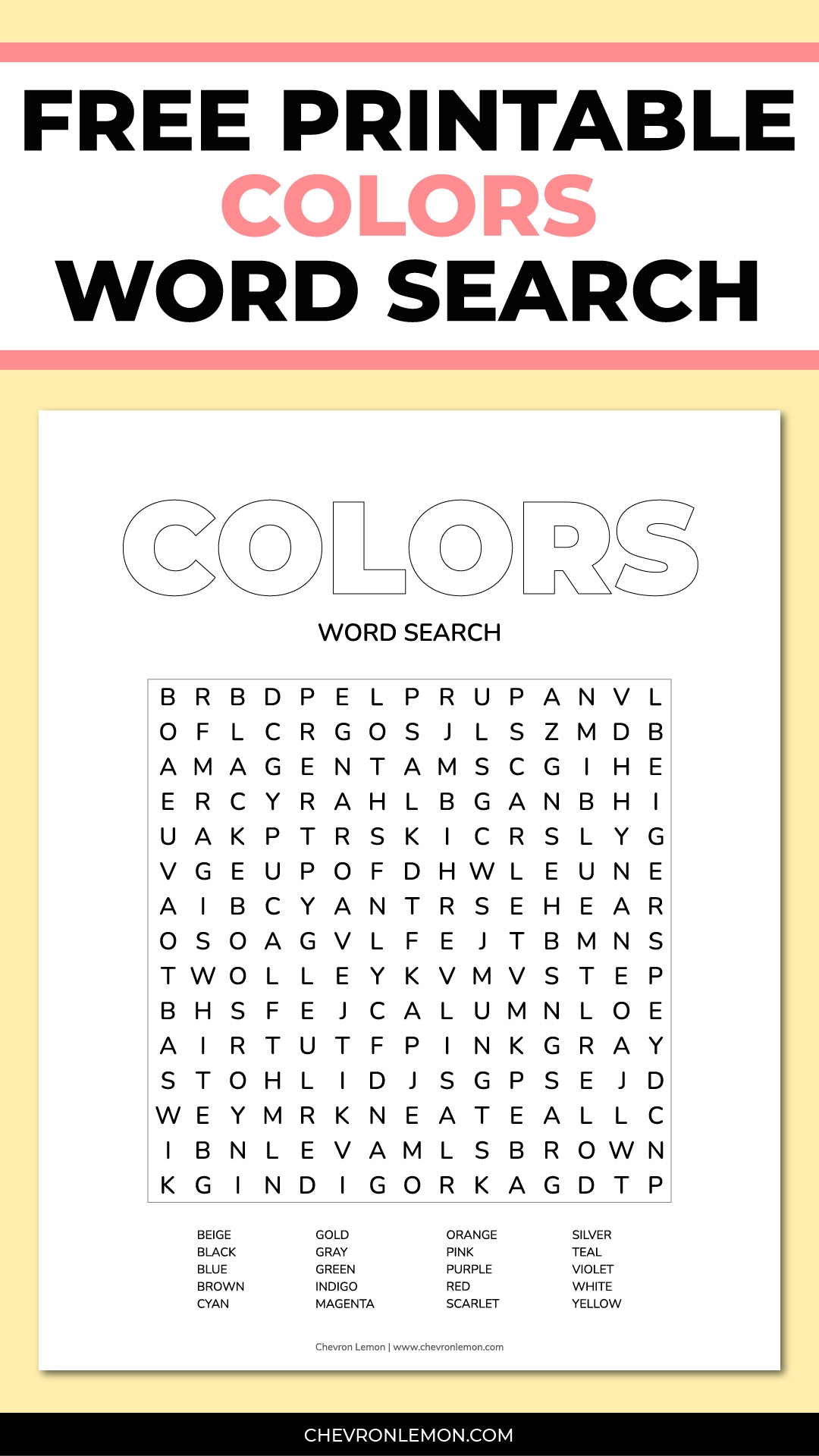 Free Color Word Puzzles Printable Free Color Word Puzzles Printable