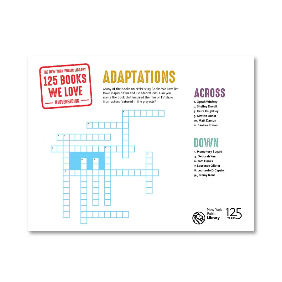 Printable Crossword Adaptations The New York Public Library Shop