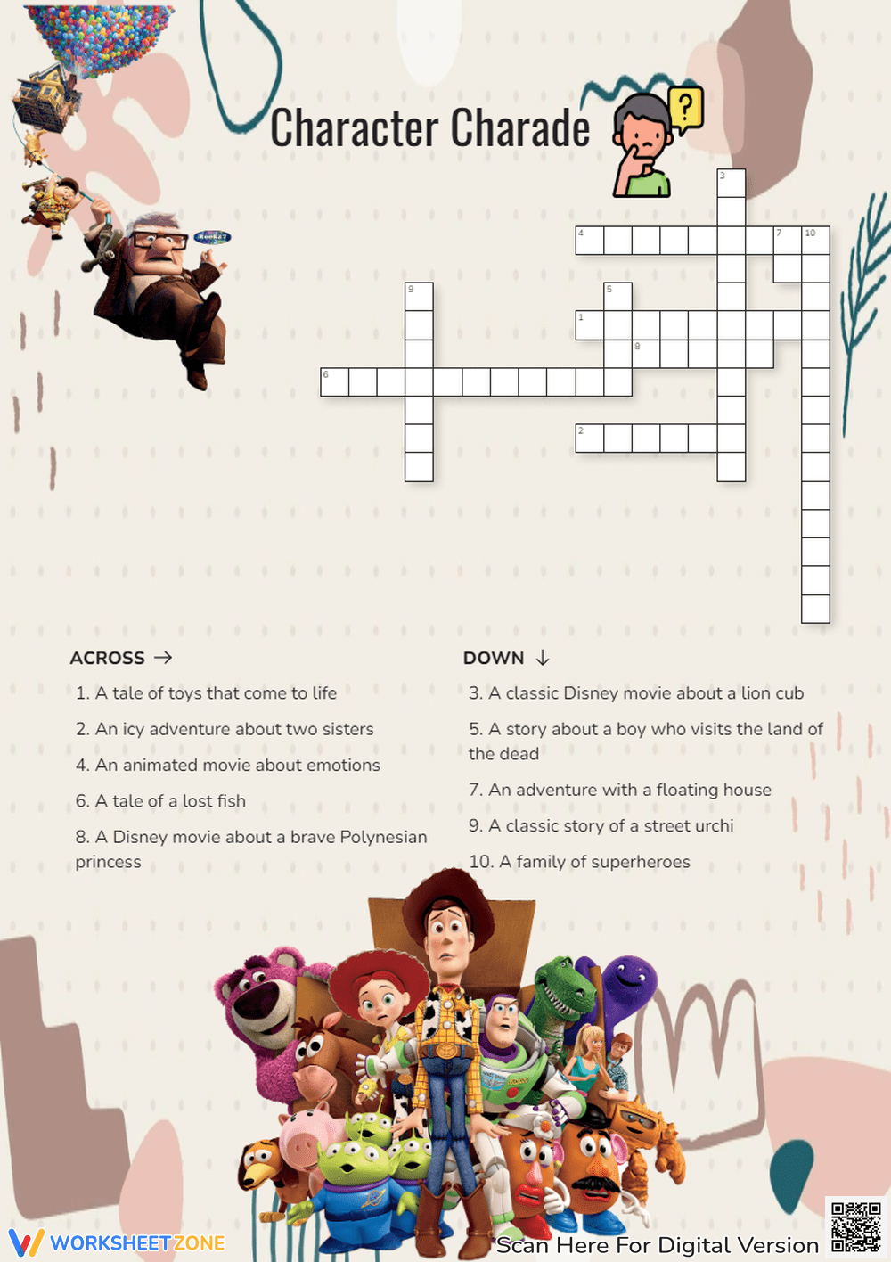 Disney Crossword Puzzles Printable Disney Crossword Puzzles Printable