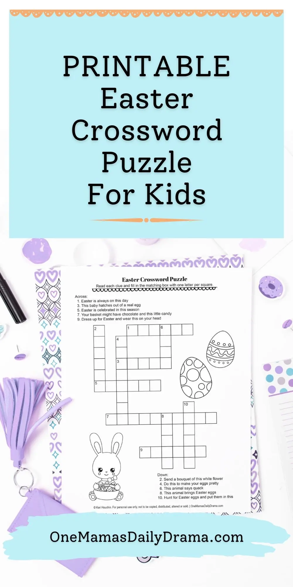 Printable Easter Crossword Puzzle With Answer Key For Kids Printable Easter Crossword Puzzle With Answer Key For Kids