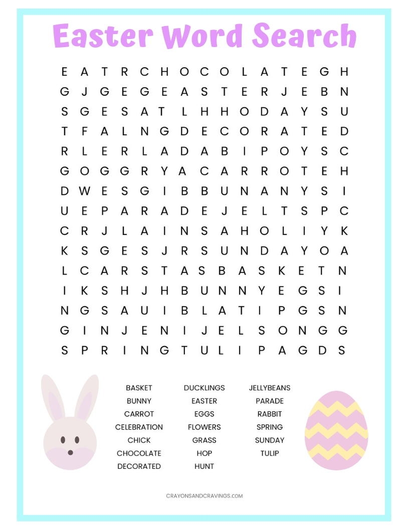 Printable Easter Word Search AllFreePaperCrafts Printable Easter Word Search AllFreePaperCrafts