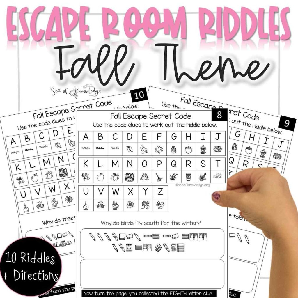 Printable Escape Rooms Fall Riddles With Secret Codes Printable Escape Rooms Fall Riddles With Secret Codes