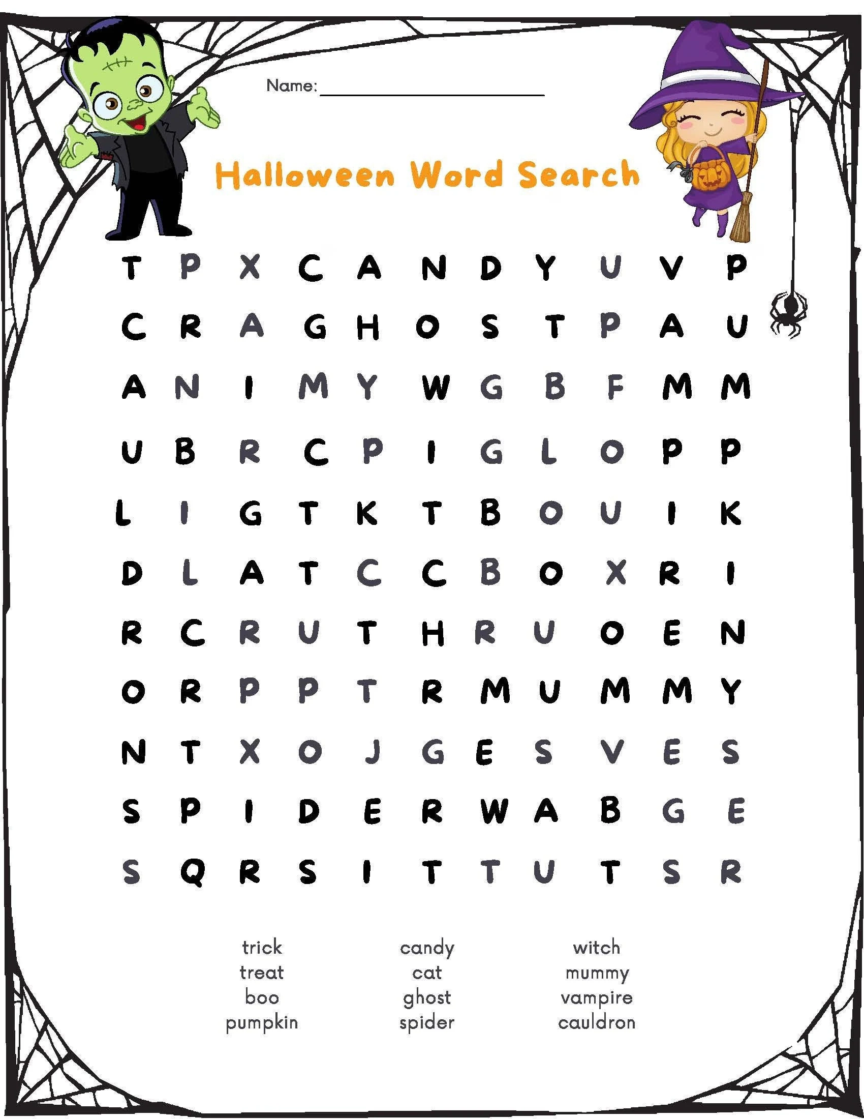 Printable Halloween Word Search W Answer Sheet Etsy Printable Halloween Word Search W Answer Sheet Etsy