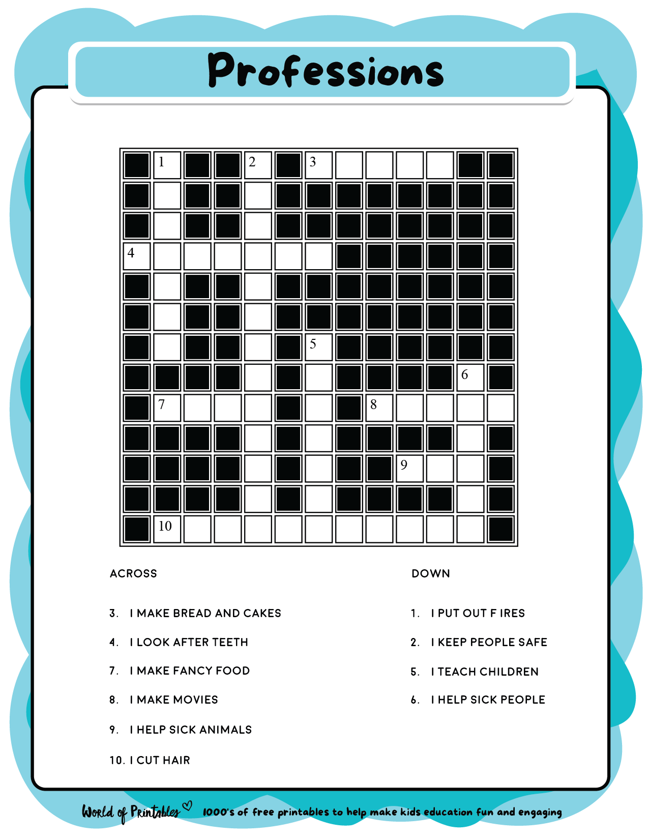 Fun Easy Printable Crossword Puzzles