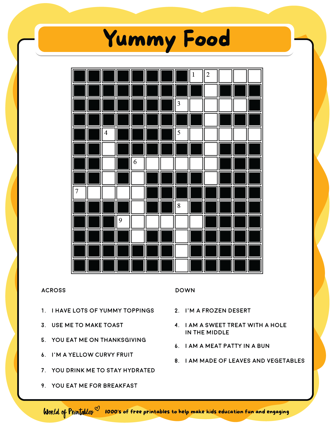 Printable Kids Crossword Puzzles World Of Printables Printable Kids Crossword Puzzles World Of Printables