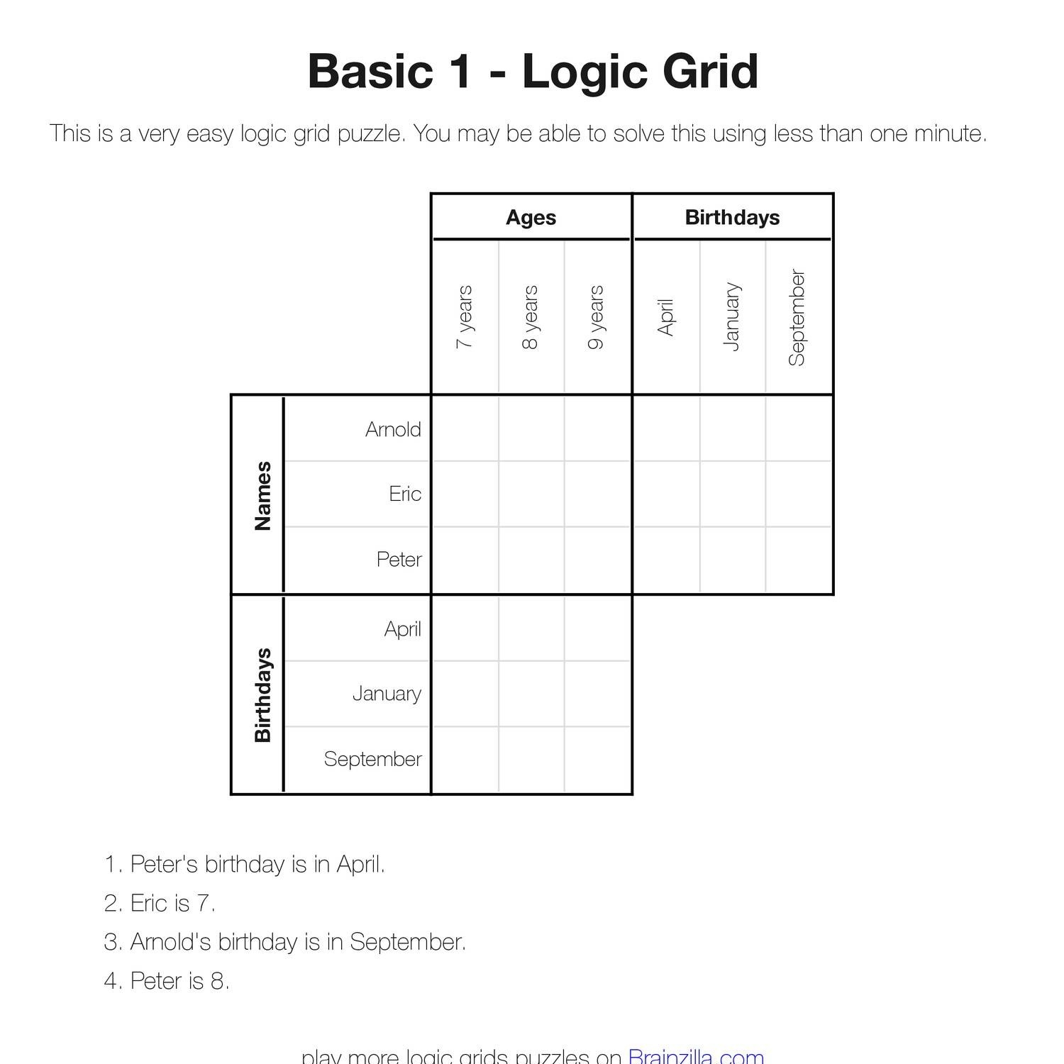 Printable Logic Grid Puzzles Brainzilla pdf DocDroid Printable Logic Grid Puzzles Brainzilla pdf DocDroid