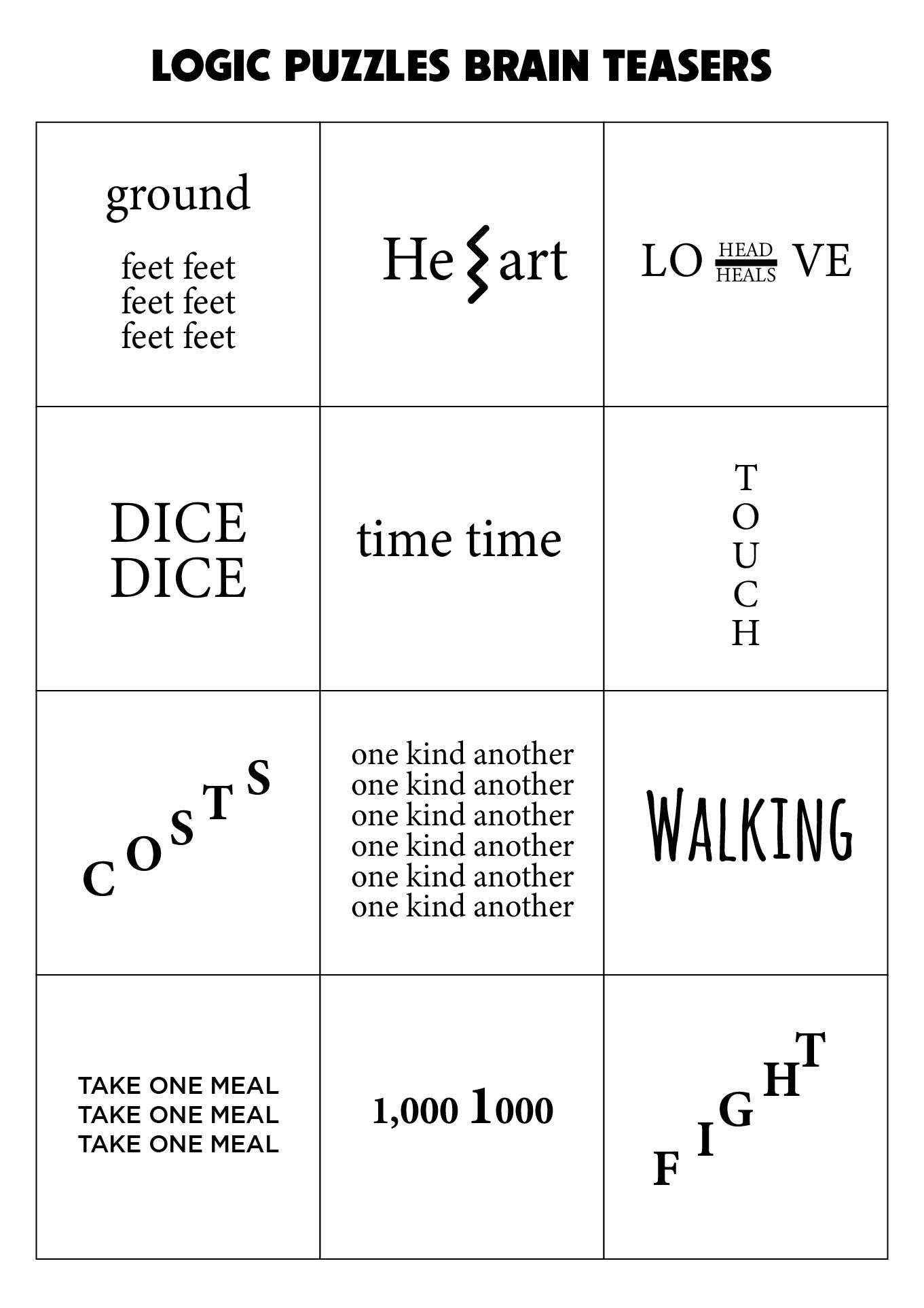 Printable Logic Puzzle Or Shoponline Brain Printable Logic Puzzle Or Shoponline Brain
