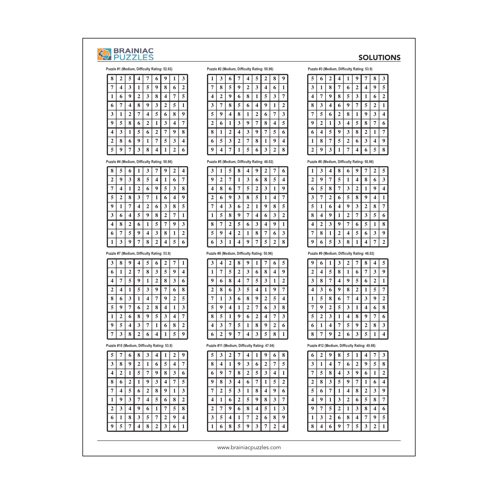 printable medium sudoku pack 432 puzzles for adults volume 1 brainiac puzzles printable medium sudoku pack 432 puzzles for adults volume 1 brainiac puzzles