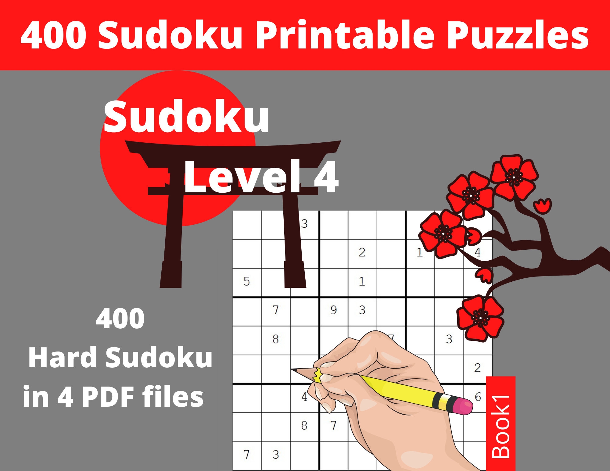 Printable PDF Sudoku Level 4 400 Hard Sudoku Puzzles For Adults With Answers Instant Download Etsy UK