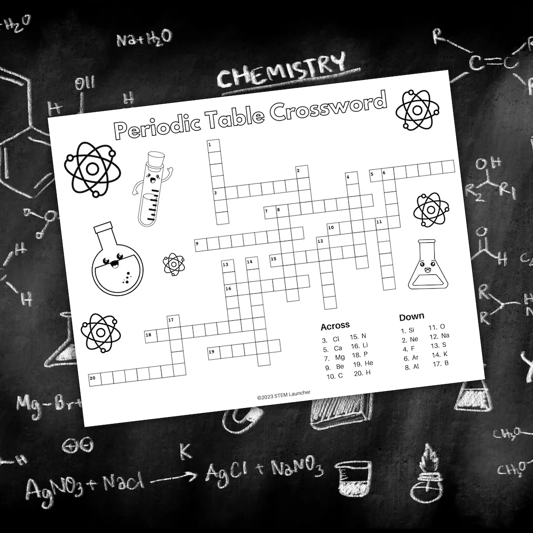Printable Periodic Table Crossword Puzzle Elements 1 20 For Chemistry Class Or Homeschool Science Etsy Printable Periodic Table Crossword Puzzle Elements 1 20 For Chemistry Class Or Homeschool Science Etsy
