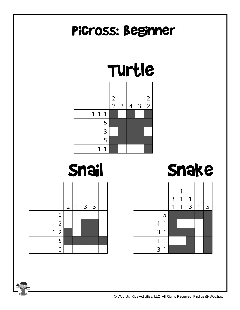 Printable Picross Grid Puzzles Woo Jr Kids Activities Children s Publishing Printable Picross Grid Puzzles Woo Jr Kids Activities Children s Publishing