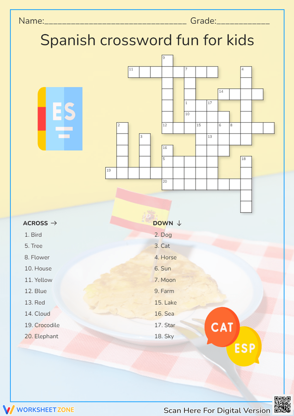 Spanish Crossword Puzzles Printable Spanish Crossword Puzzles Printable