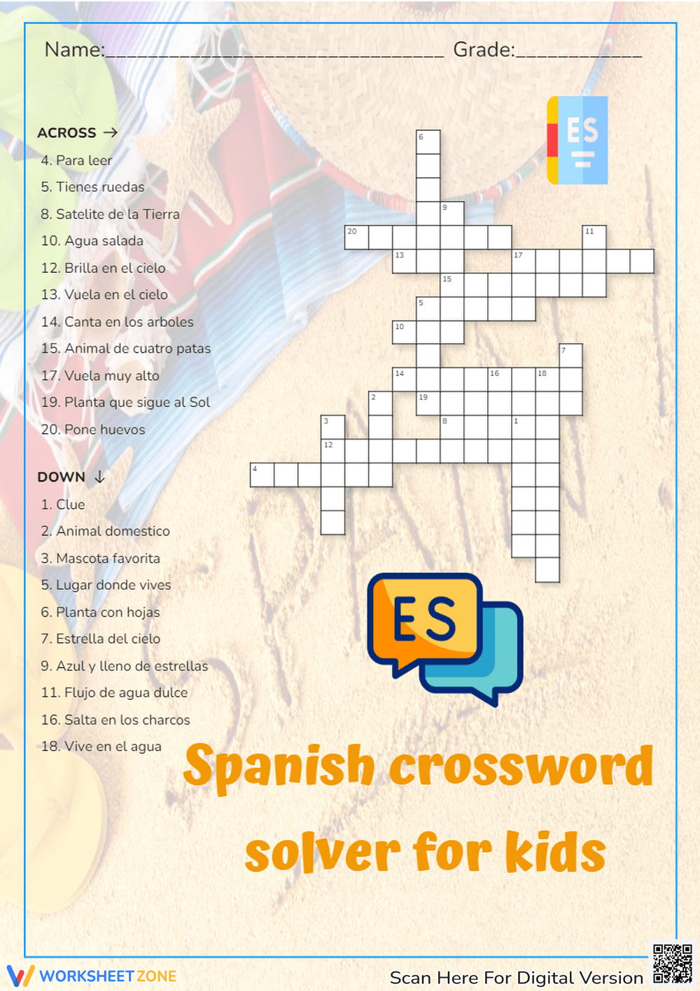 Printable Crossword Puzzles In Spanish Printable Crossword Puzzles In Spanish