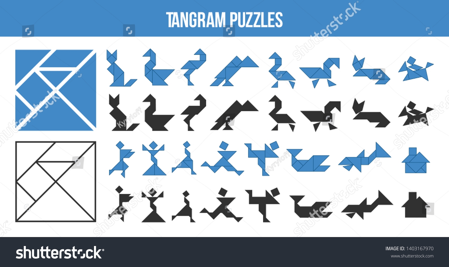 Printable Tangram Puzzle Game Set Shapes Stock Vector Royalty Free 1403167970 Shutterstock Printable Tangram Puzzle Game Set Shapes Stock Vector Royalty Free 1403167970 Shutterstock