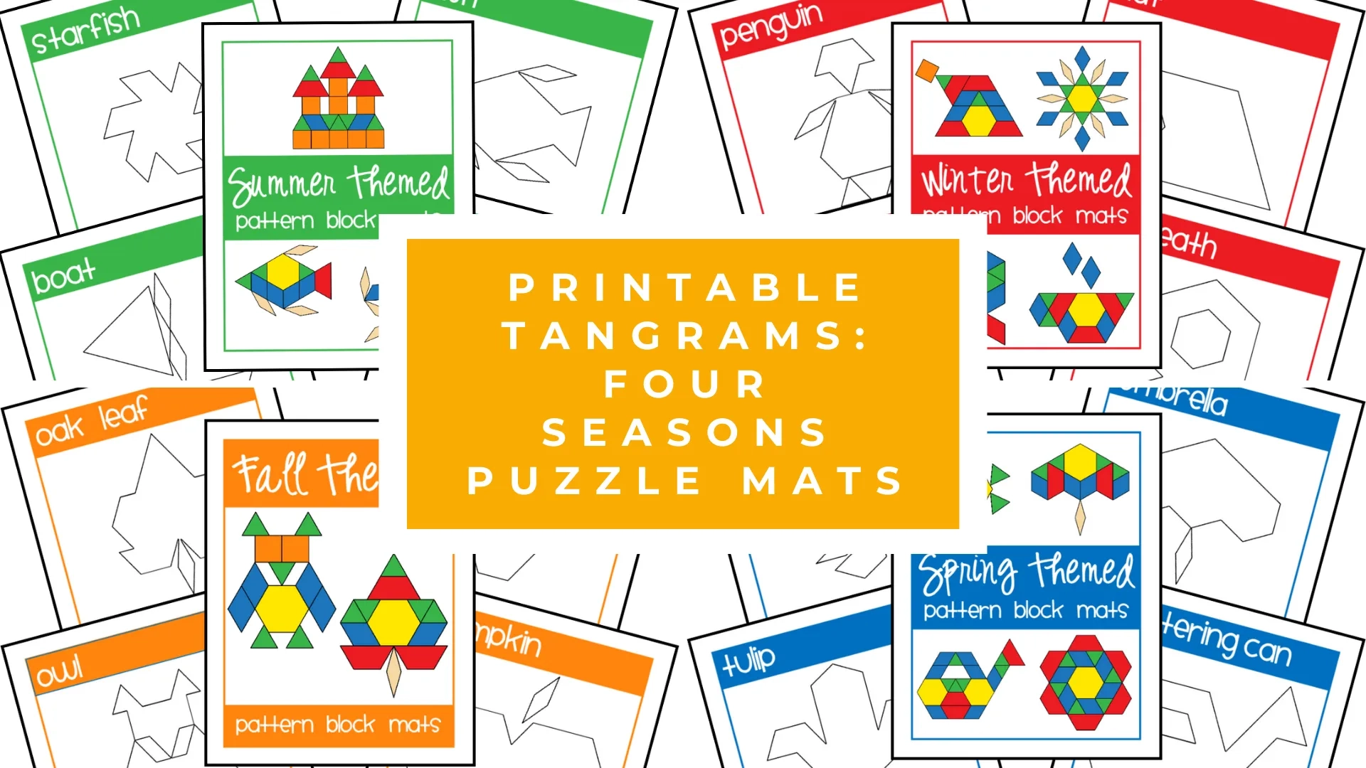 Printable Tangrams Four Seasons Puzzle Mats Printable Tangrams Four Seasons Puzzle Mats
