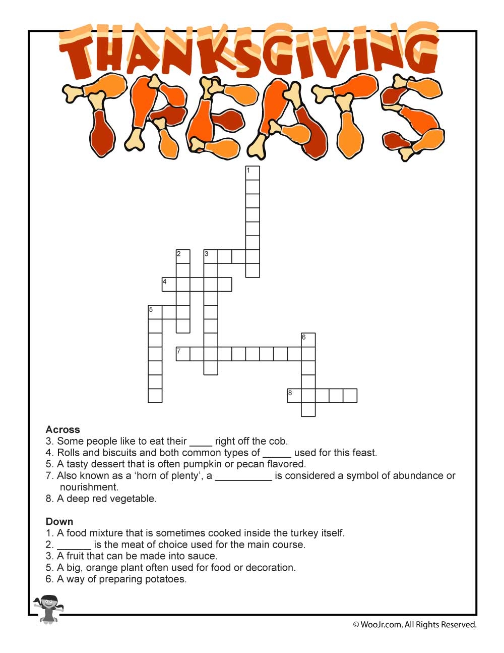 Thanksgiving Crossword Puzzles Printable Free Thanksgiving Crossword Puzzles Printable Free