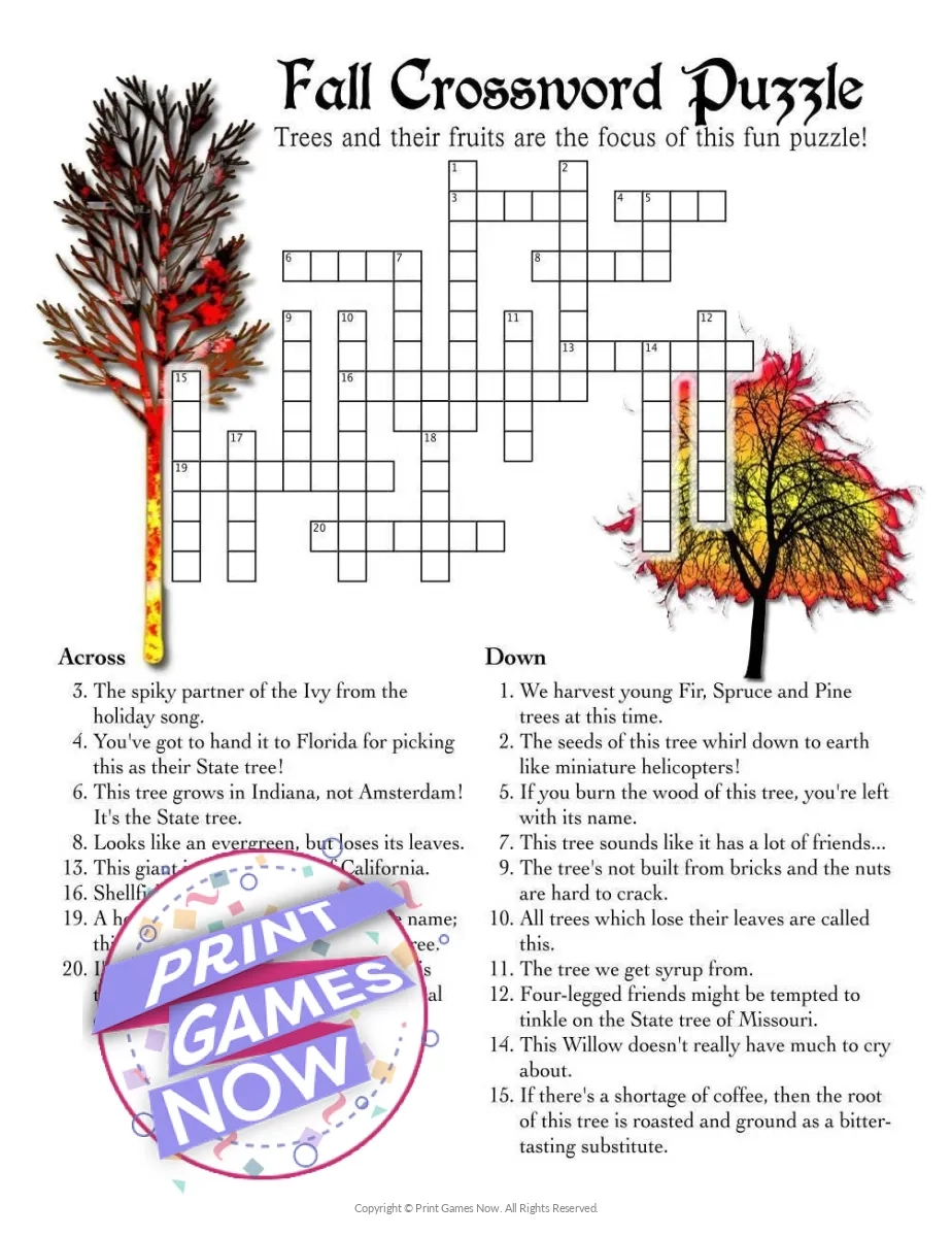 Printable Thanksgiving Crossword Puzzles Pack Party Game Print Games Now Printable Thanksgiving Crossword Puzzles Pack Party Game Print Games Now