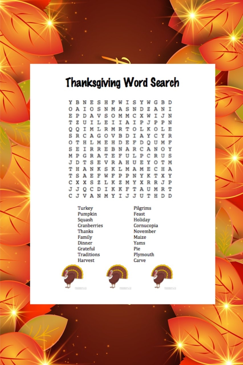 Thanksgiving Day Puzzles Printable