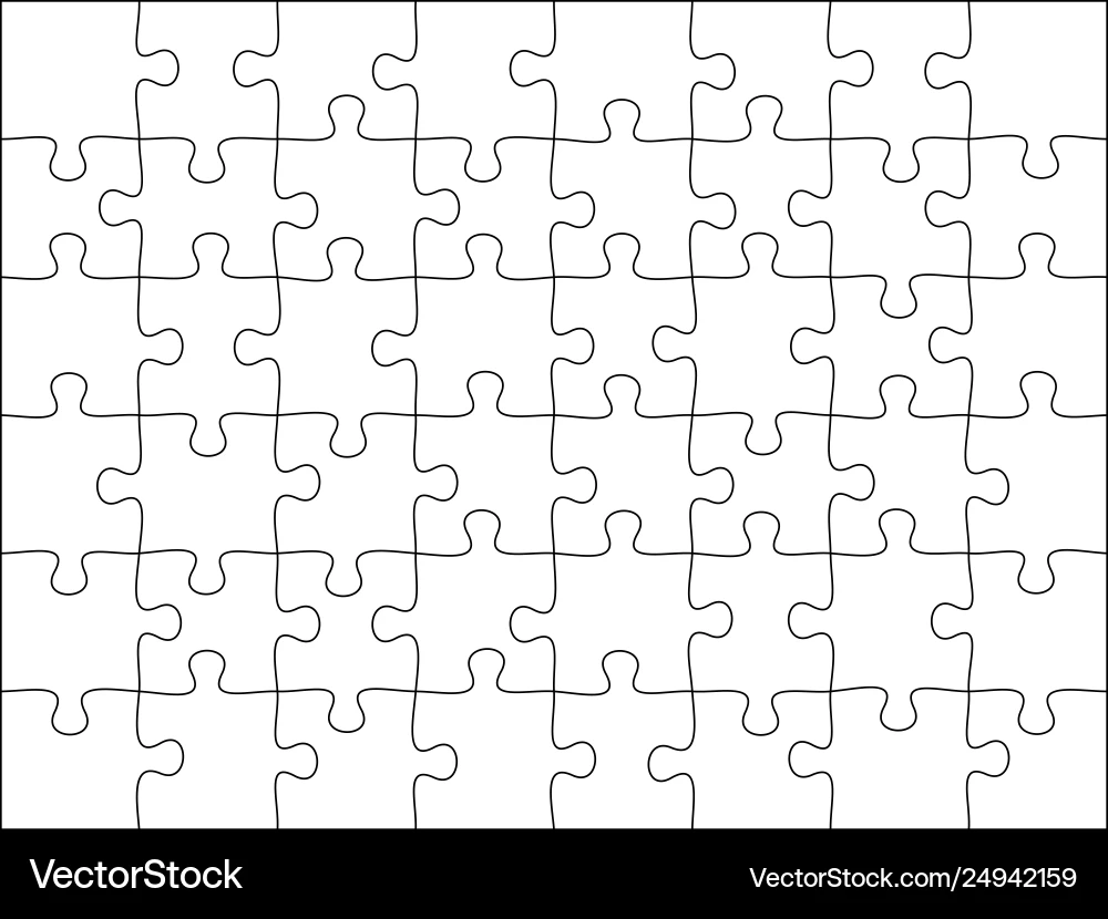 Puzzles Grid Template Jigsaw Puzzle 48 Pieces Vector Image Puzzles Grid Template Jigsaw Puzzle 48 Pieces Vector Image