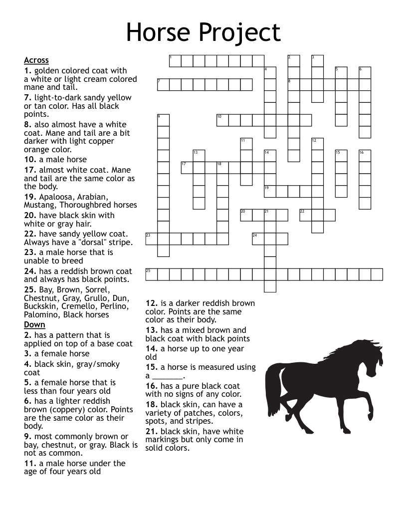 Racehorse Crossword WordMint Racehorse Crossword WordMint