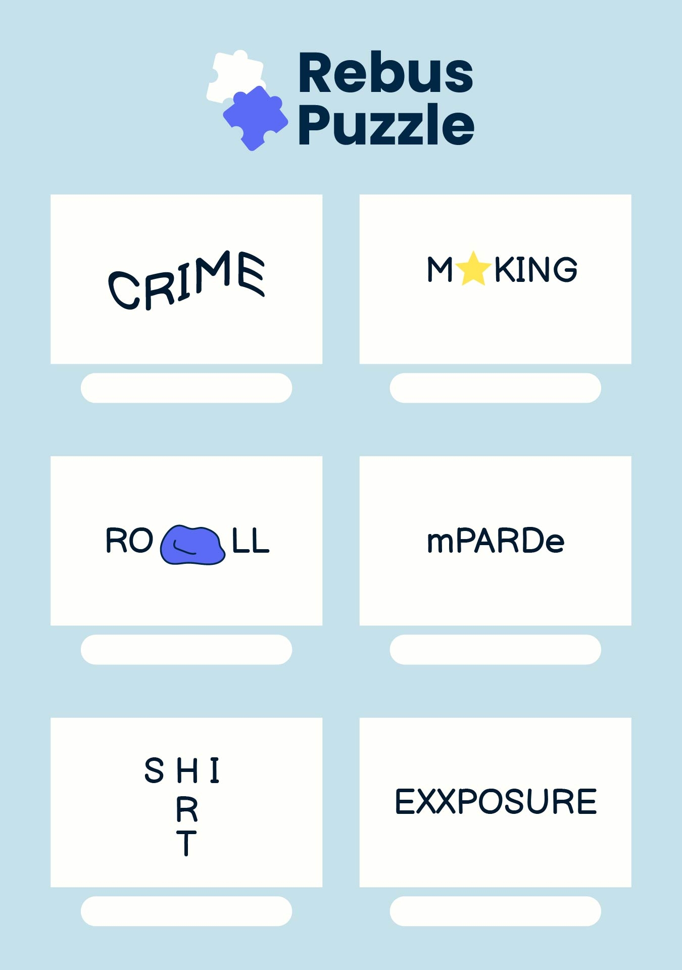 Rebus Puzzles 10 Free PDF Printables Printablee Rebus Puzzles 10 Free PDF Printables Printablee