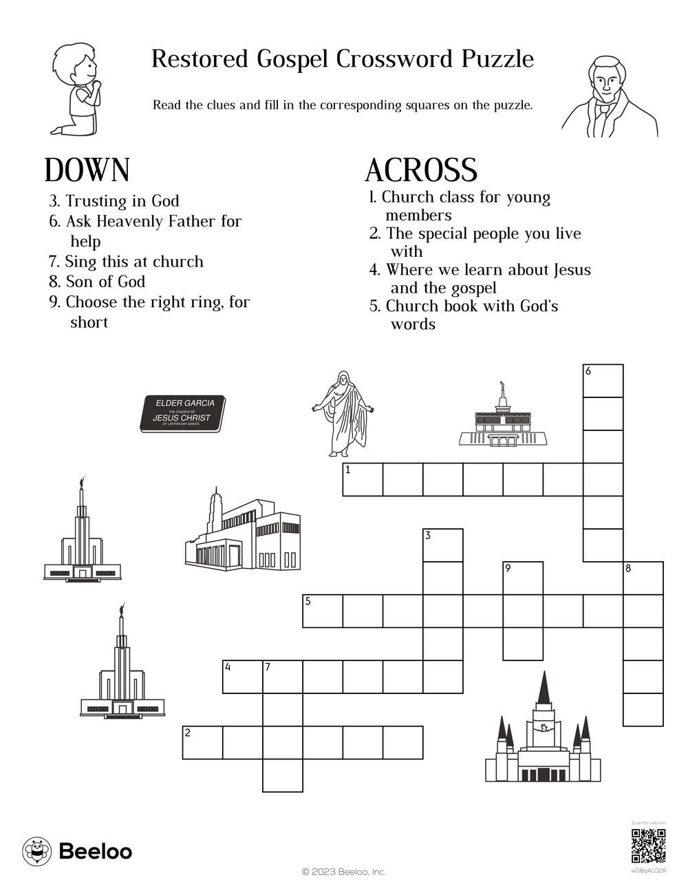Restored Gospel Crossword Puzzle Beeloo Printable Crafts And Activities For Kids Restored Gospel Crossword Puzzle Beeloo Printable Crafts And Activities For Kids