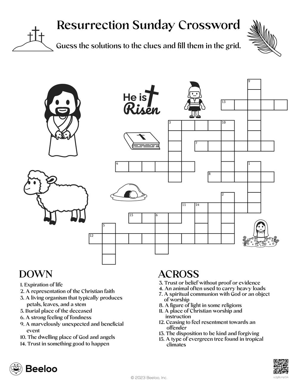 Resurrection Sunday Crossword Beeloo Printable Crafts And Resurrection Sunday Crossword Beeloo Printable Crafts And