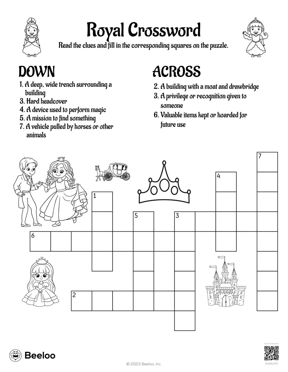 Royal Crossword Beeloo Printable Crafts And Activities For Kids Royal Crossword Beeloo Printable Crafts And Activities For Kids