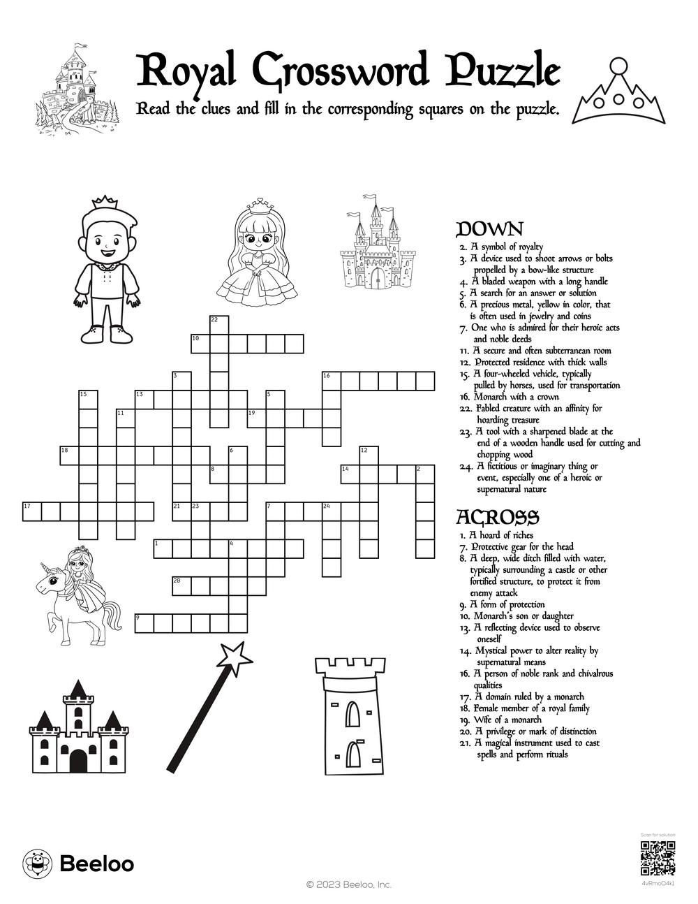 Royal Crossword Puzzle Beeloo Printable Crafts And Activities For Kids Royal Crossword Puzzle Beeloo Printable Crafts And Activities For Kids