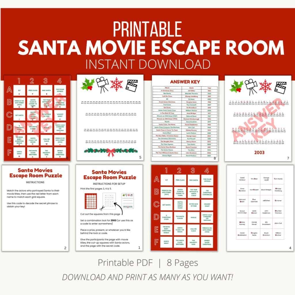 Santa Movie Escape Room Printable Add A Little Adventure Santa Movie Escape Room Printable Add A Little Adventure