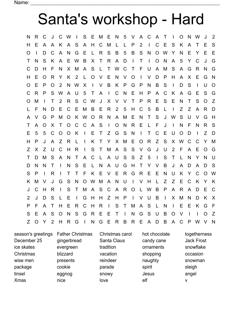 Printable Christmas Word Search Puzzles For Adults Printable Christmas Word Search Puzzles For Adults