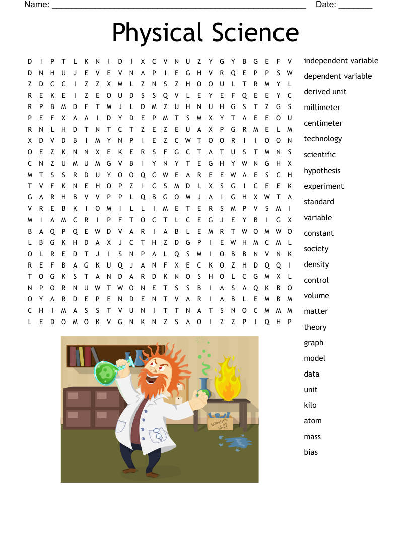 Science Crosswords Word Searches Bingo Cards WordMint