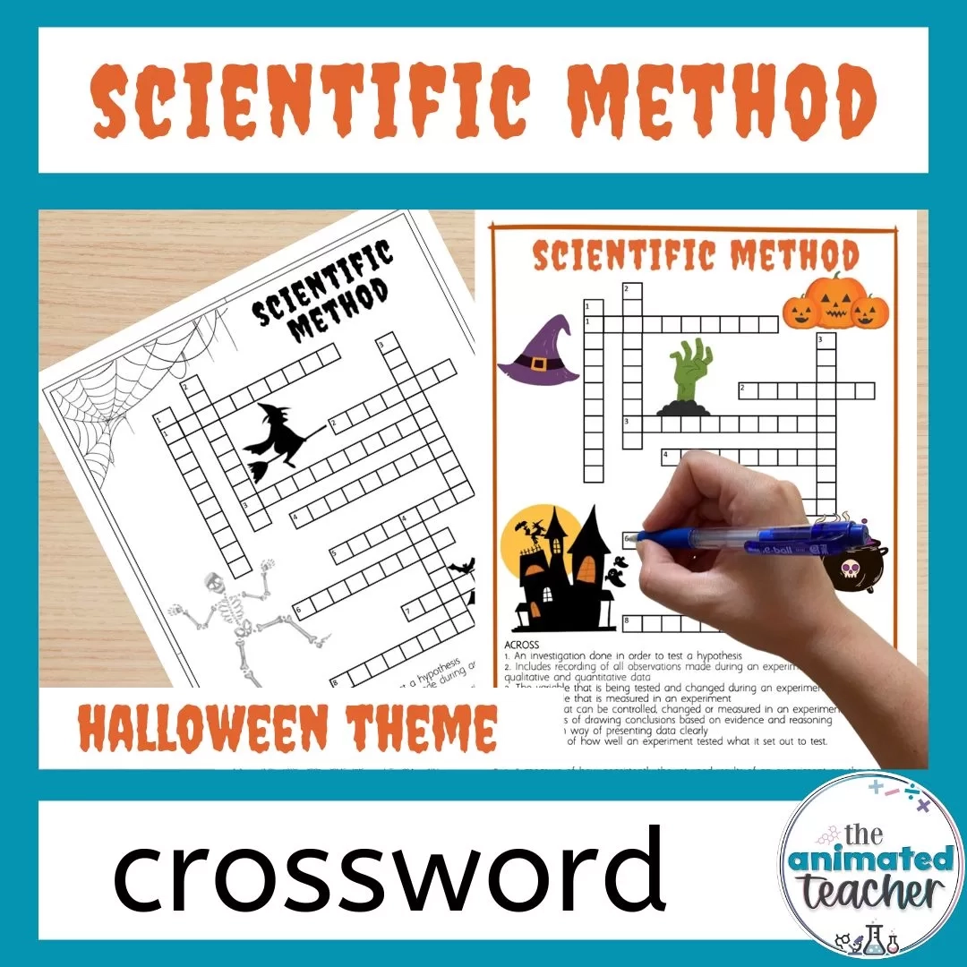 Science Halloween Crossword Scientific Method Printable With Answers Science Halloween Crossword Scientific Method Printable With Answers
