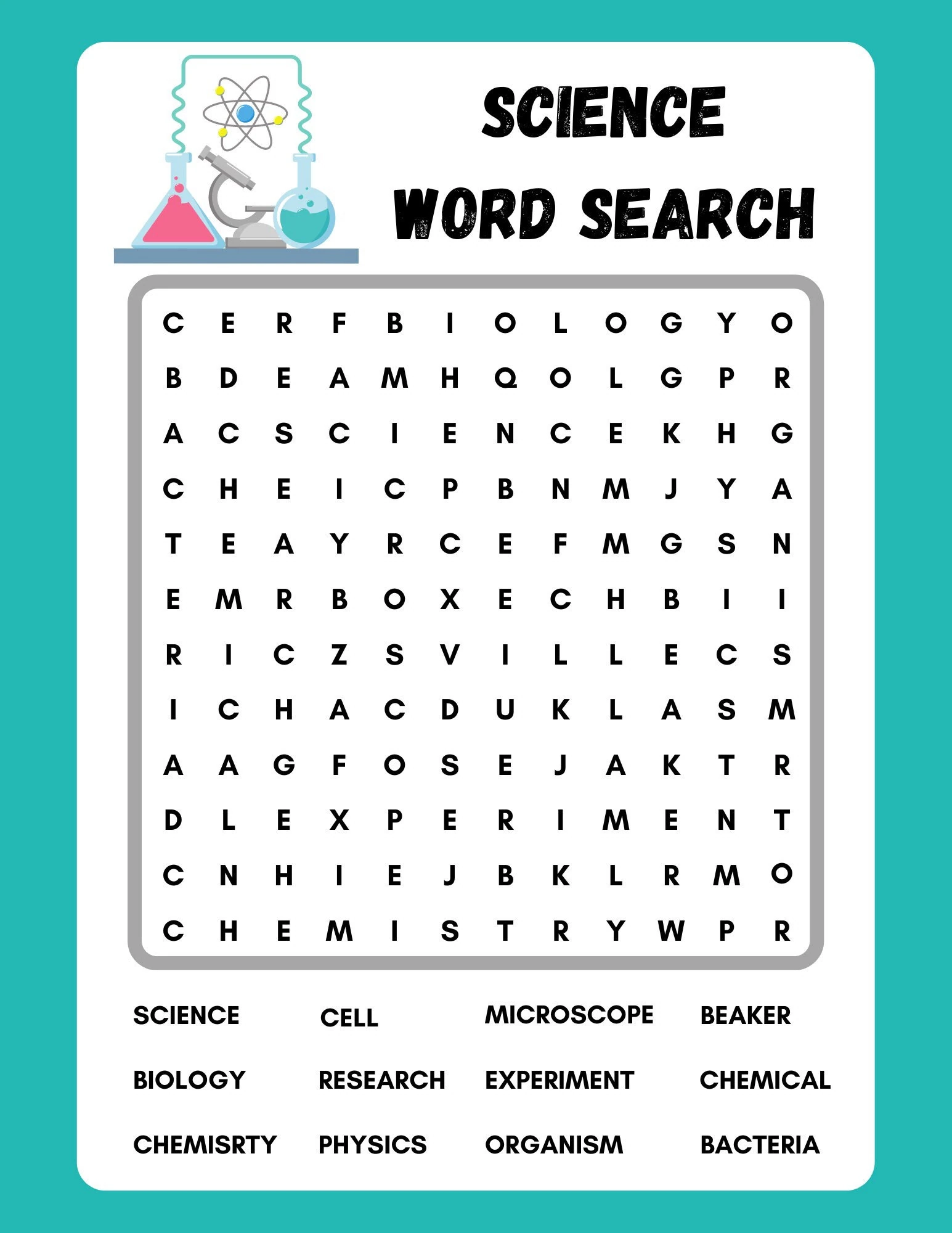 Science Word Search Printable Instant Download PDF Etsy UK Science Word Search Printable Instant Download PDF Etsy UK