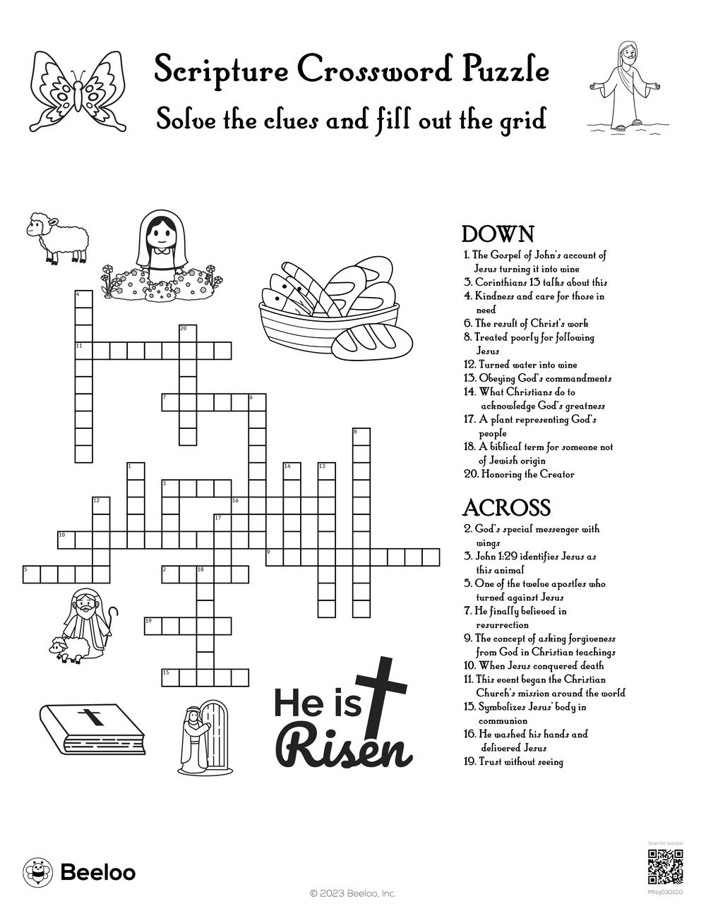 Printable Crossword Puzzles On Forgiveness