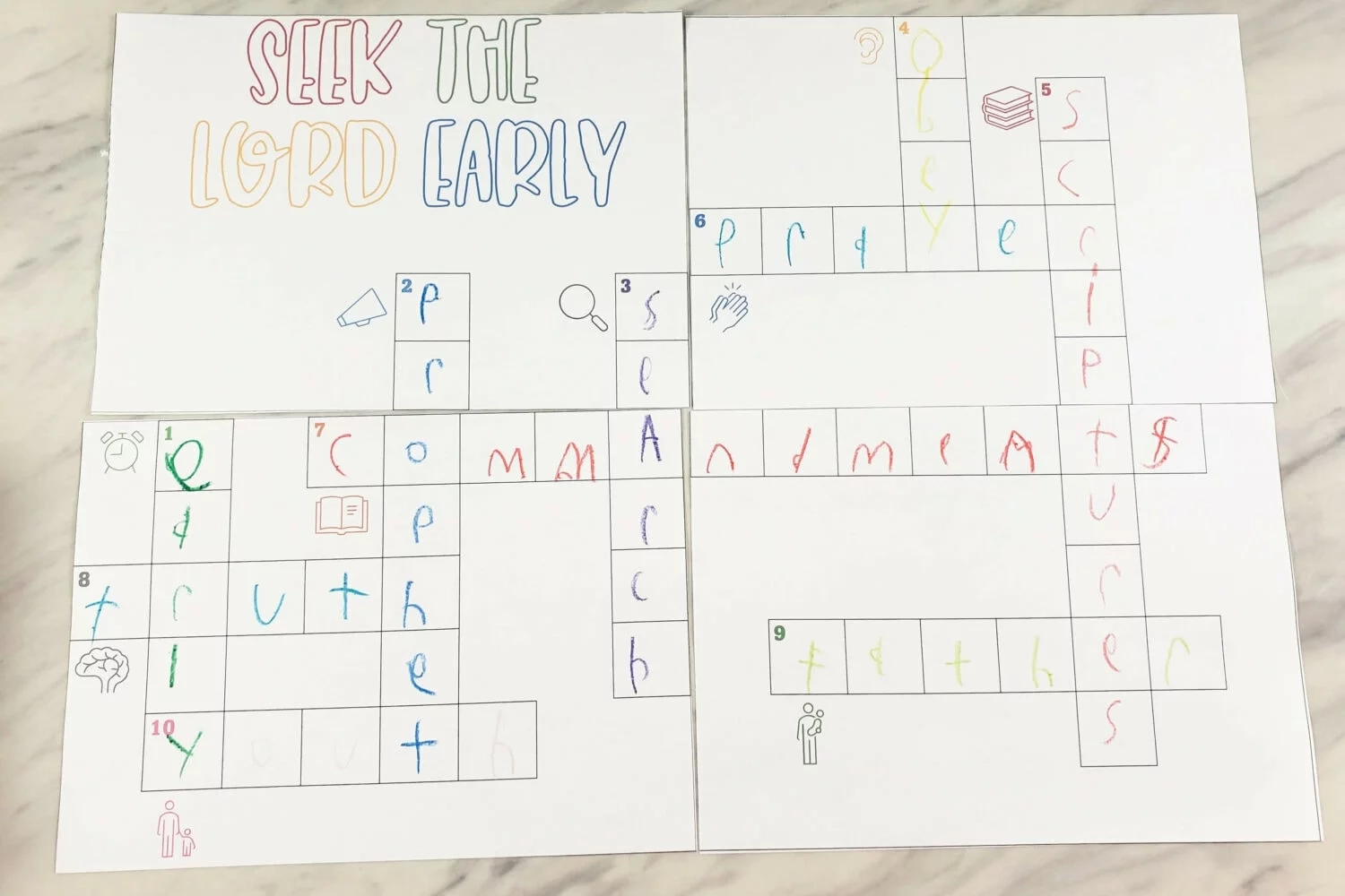 Seek The Lord Early Crossword Puzzle Primary Singing