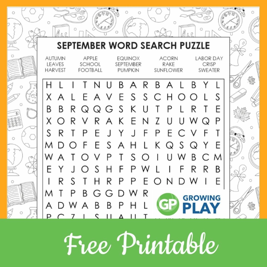 September Word Search Free Printable Growing Play September Word Search Free Printable Growing Play