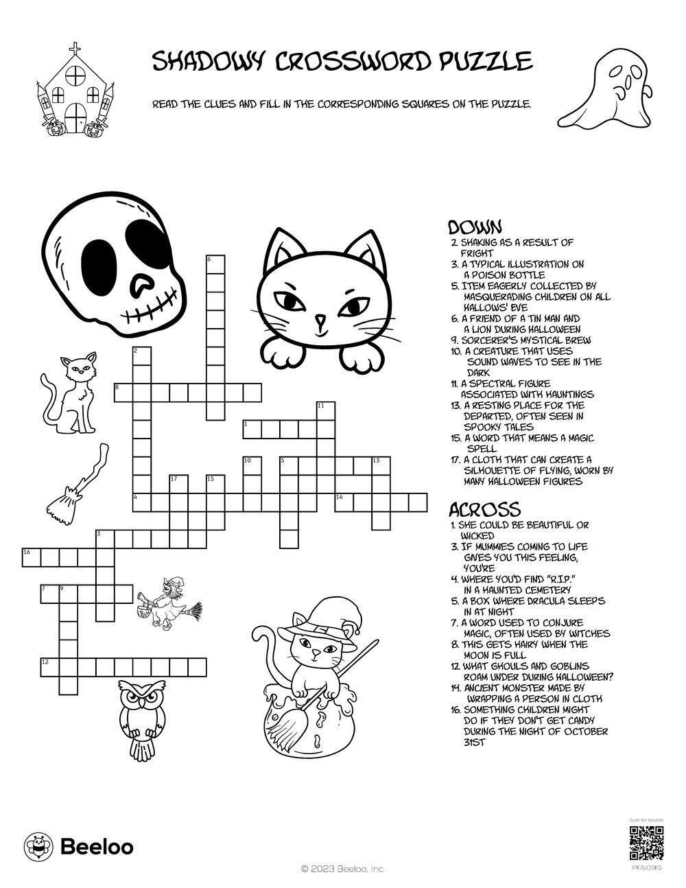 Shadowy Crossword Puzzle Beeloo Printable Crafts And Activities For Kids Shadowy Crossword Puzzle Beeloo Printable Crafts And Activities For Kids