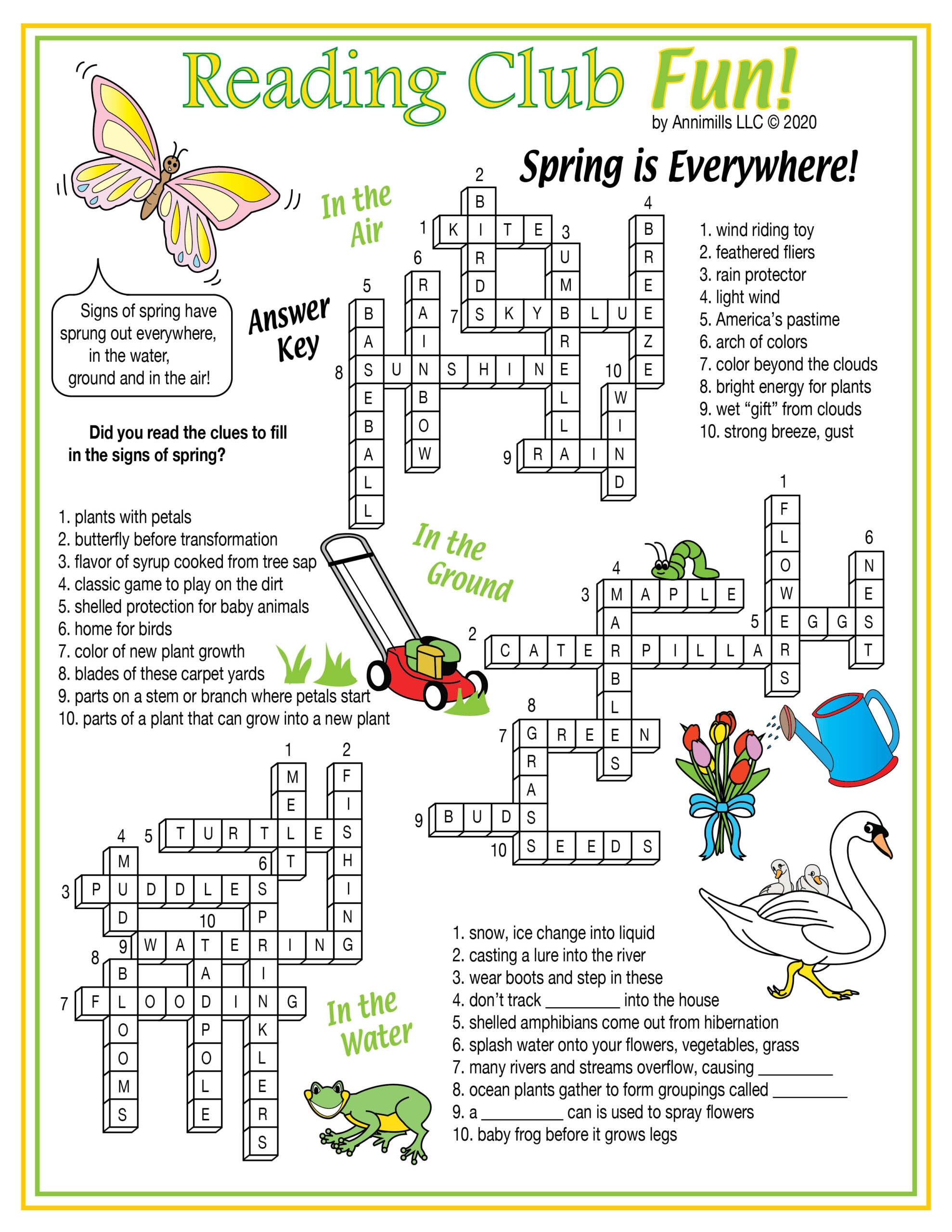 Signs Of Spring Everywhere Printable Crossword Made By Teachers Signs Of Spring Everywhere Printable Crossword Made By Teachers