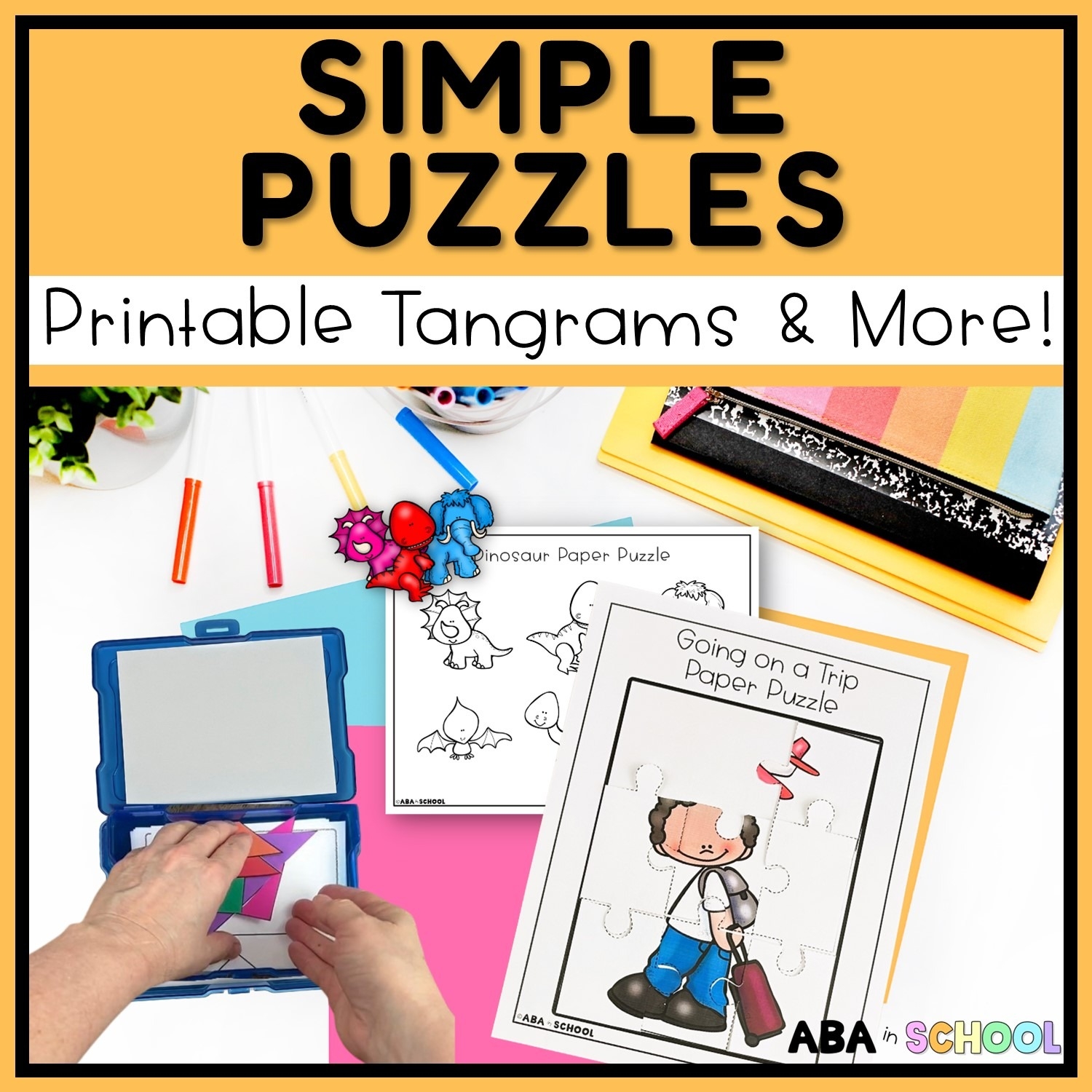 Simple Puzzles And Tangrams Printable Preschool And Special Education Visuals ABA In School Simple Puzzles And Tangrams Printable Preschool And Special Education Visuals ABA In School