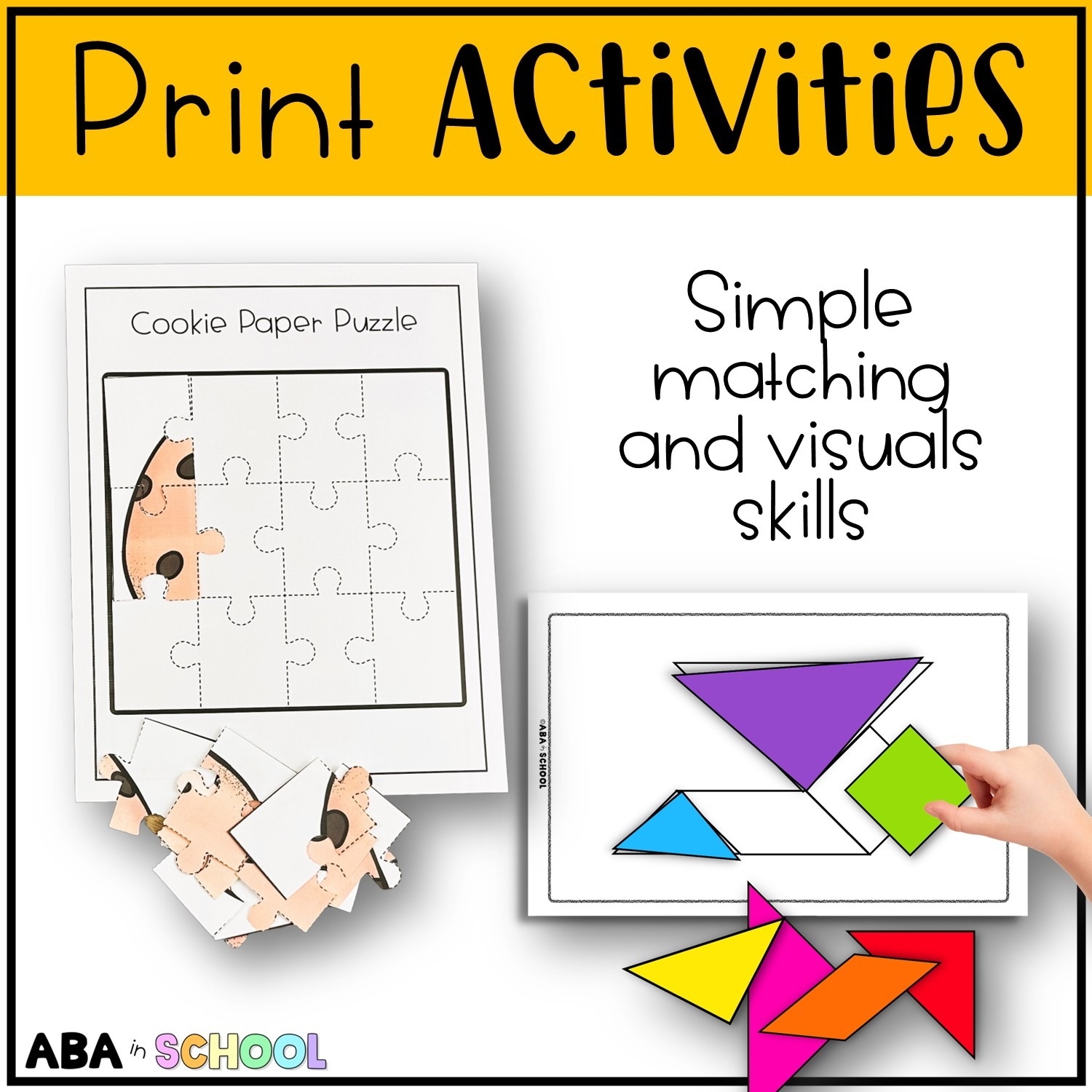 Simple Puzzles And Tangrams Printable Preschool And Special Education Visuals ABA In School Simple Puzzles And Tangrams Printable Preschool And Special Education Visuals ABA In School