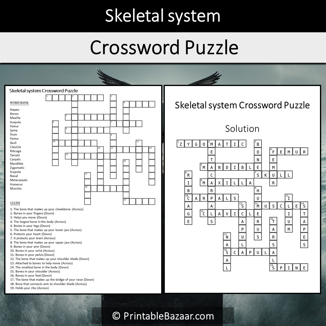 Printable Skeleton Crossword Puzzles Printable Skeleton Crossword Puzzles