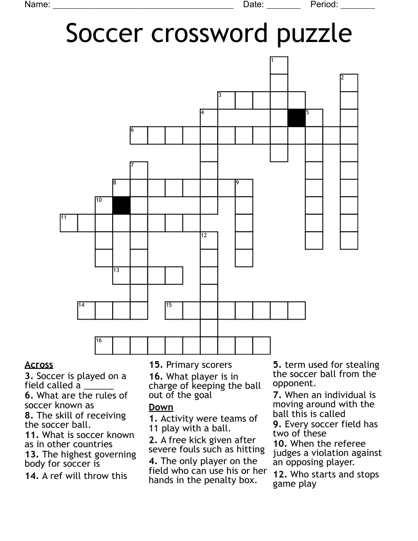 Free Sports Crossword Puzzles Printable Free Sports Crossword Puzzles Printable